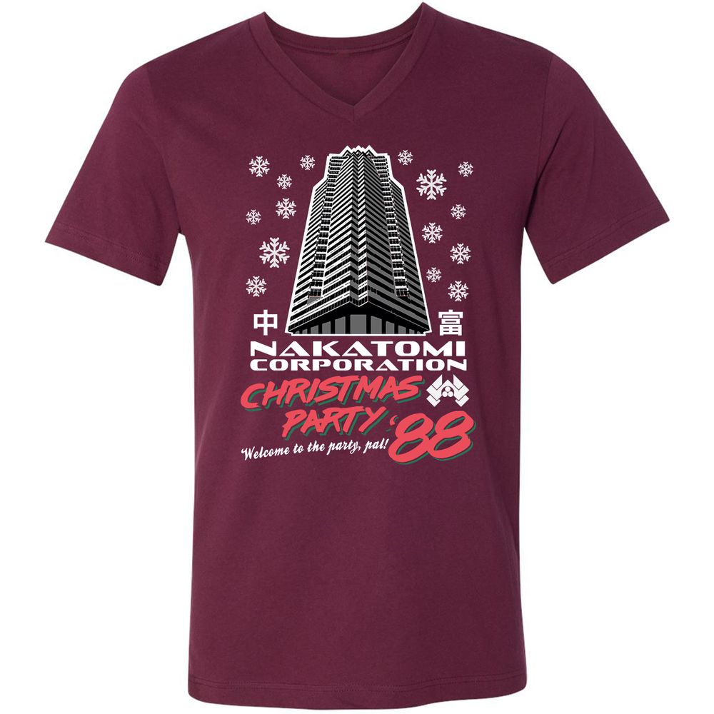 Unisex V-Neck T-Shirt - 8QV2XRD8 - Maroon - 6