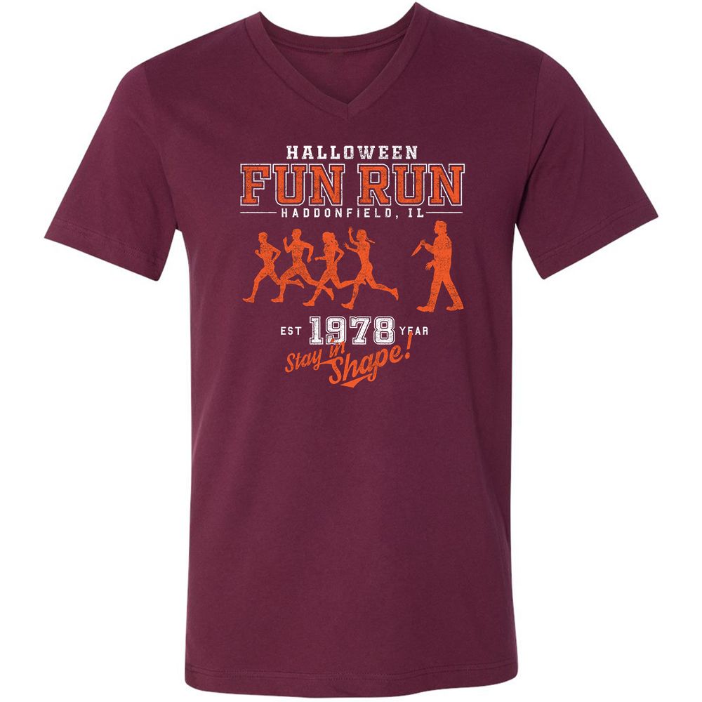 Unisex V-Neck T-Shirt - MDKT6FNK - Maroon - 6