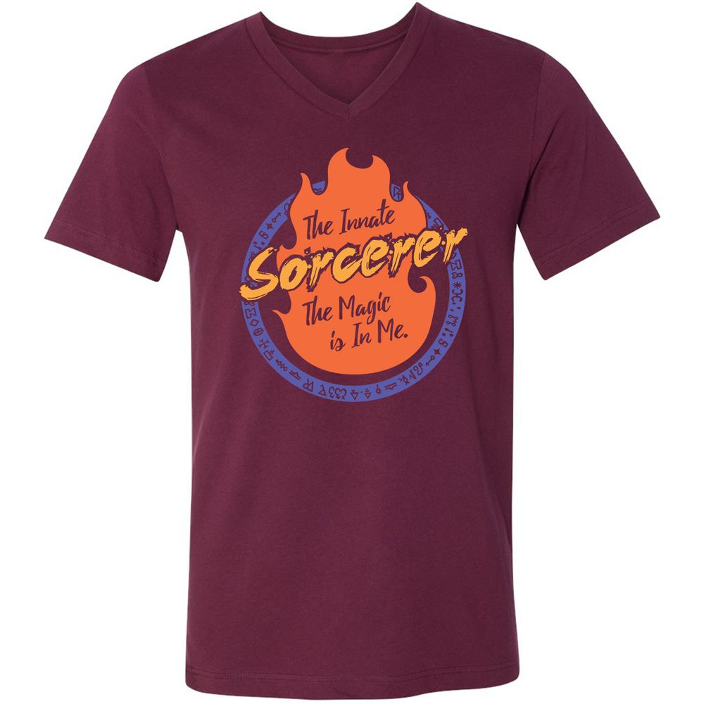 Unisex V-Neck T-Shirt - SZA8LFXD - Maroon - 6