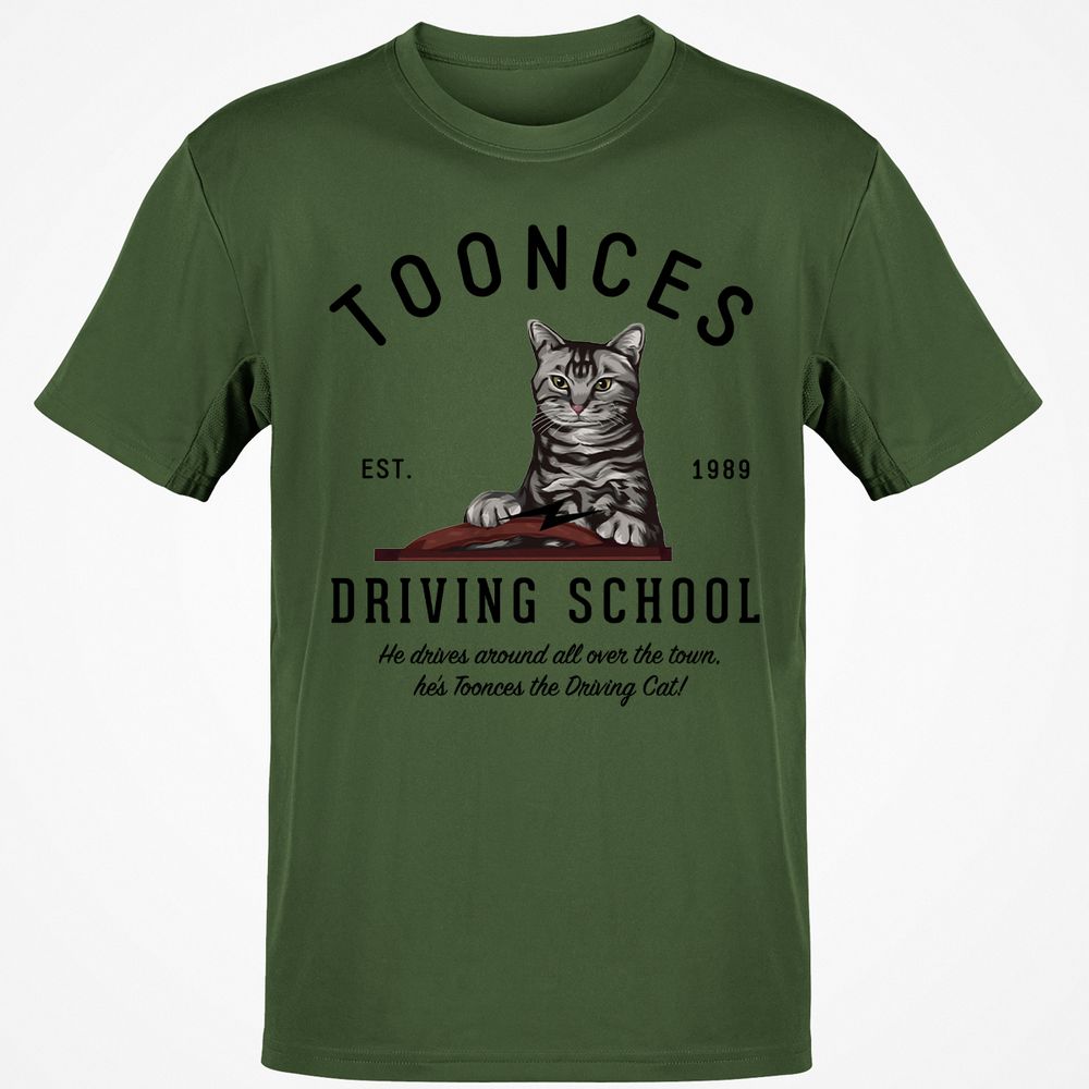 Funny Cat Driving School - Military Green - 6