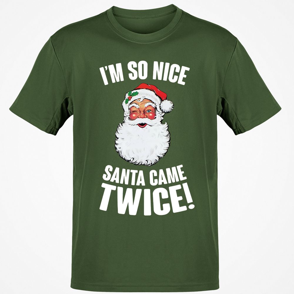 I'm So Nice Santa Came Twice! - Military Green - 6