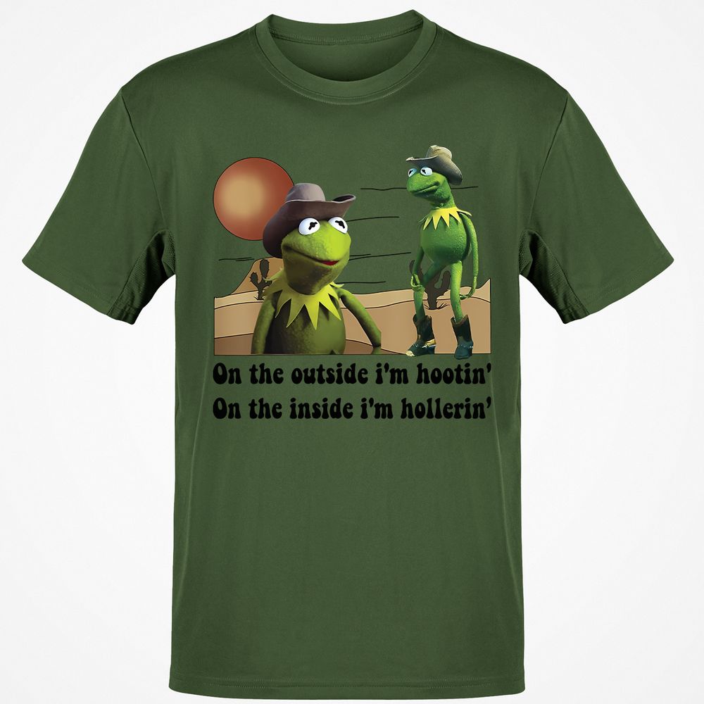 On the outside I'm hootin on the inside I'm hollerin - Military Green - 6