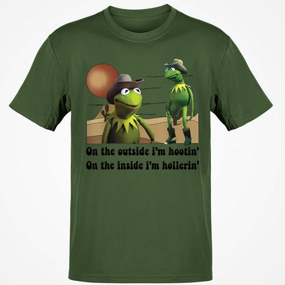 On the outside I'm hootin on the inside I'm hollerin - Military Green - 6