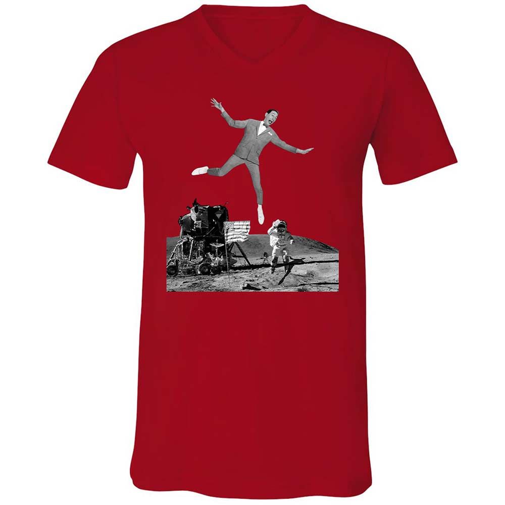 Unisex V-Neck T-Shirt - B3YWWST6 - Red - 6