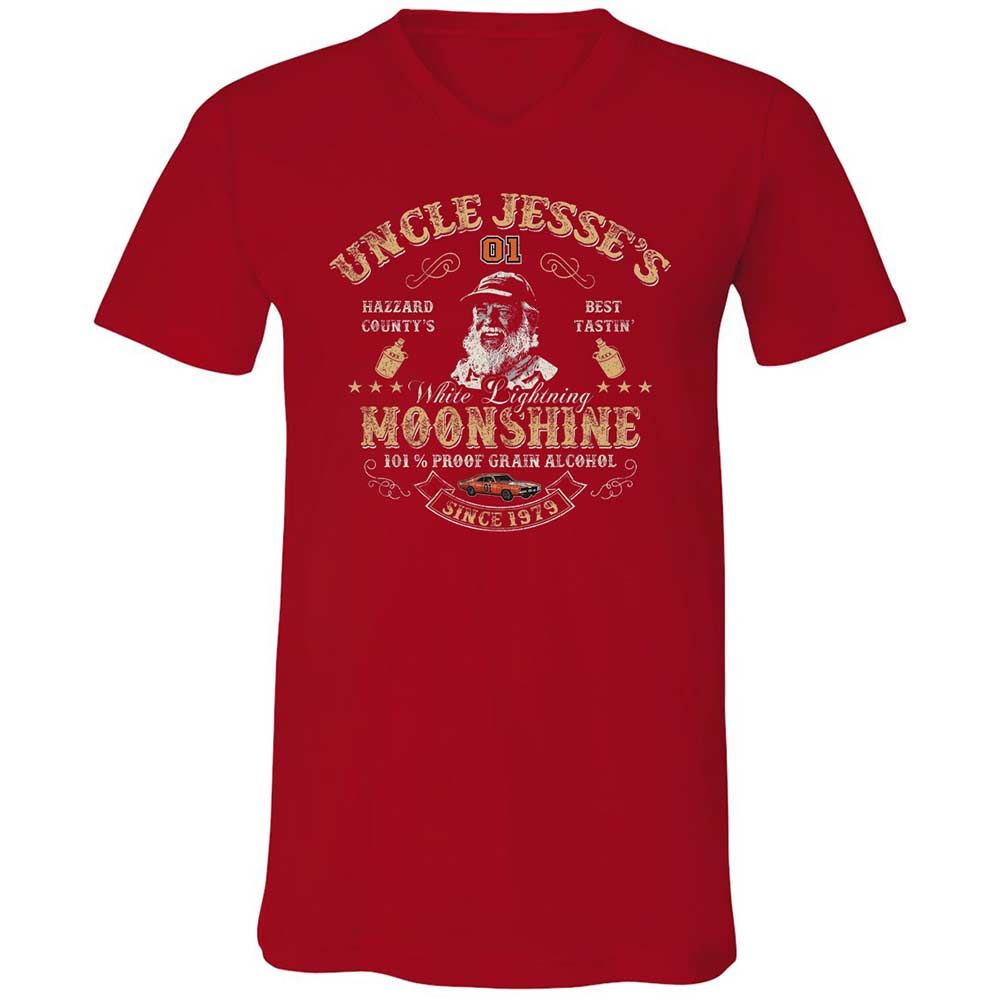 Unisex V-Neck T-Shirt - QD3D4XU5 - Red - 6