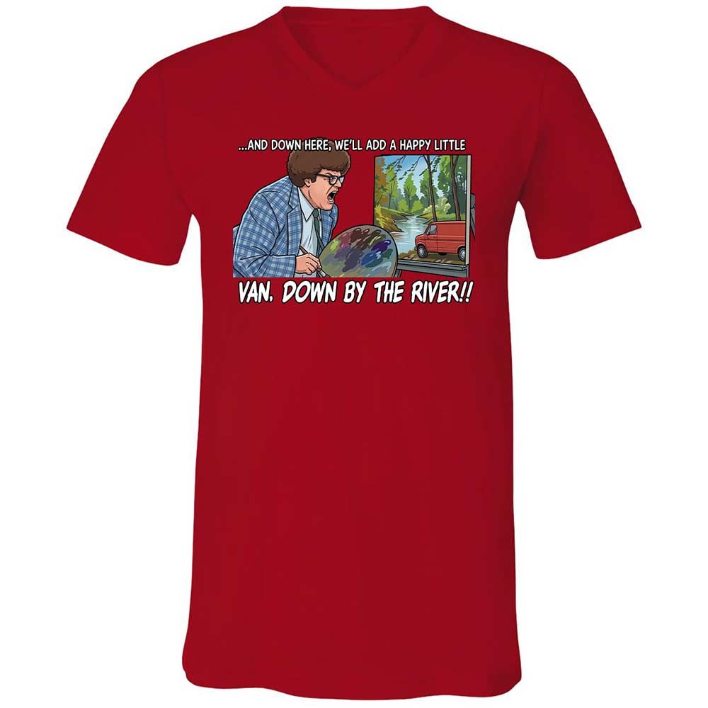 Unisex V-Neck T-Shirt - H3XCQJWC - Red - 6