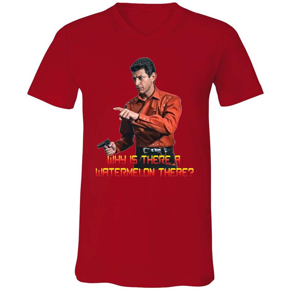 Unisex V-Neck T-Shirt - QM82D4DY - Red - 6