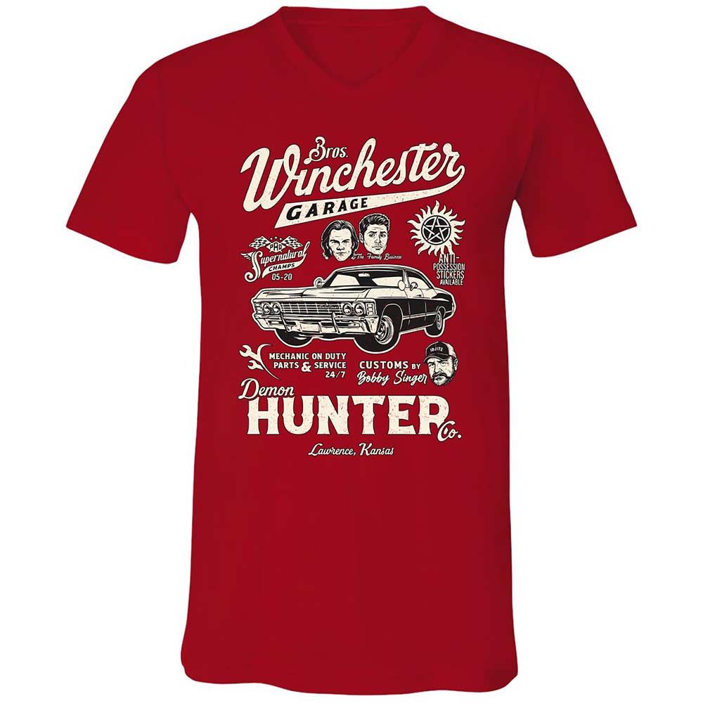 Unisex V-Neck T-Shirt - JQEEAHY8 - Red - 6