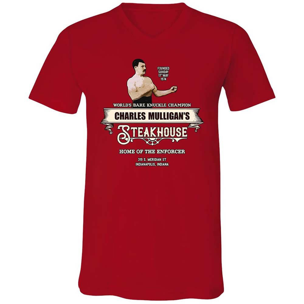 Unisex V-Neck T-Shirt - ESYKZRM8 - Red - 6