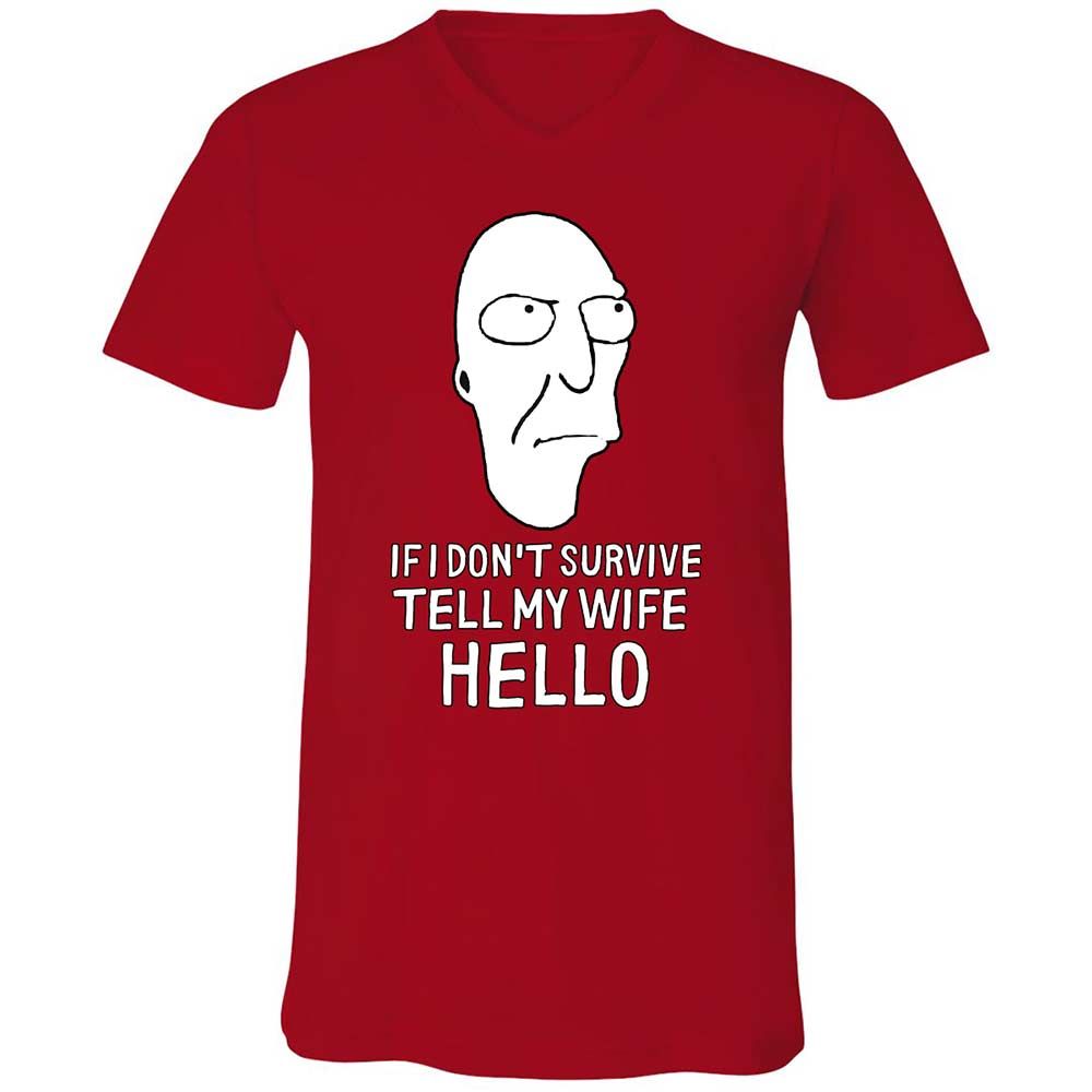 Unisex V-Neck T-Shirt - 25D3E6YT - Red - 6