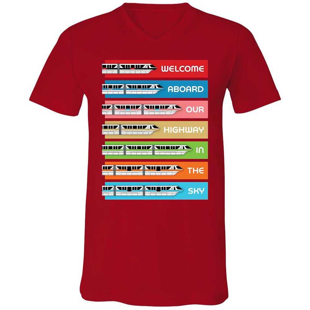 Unisex V-Neck T-Shirt - Black - Red - 6