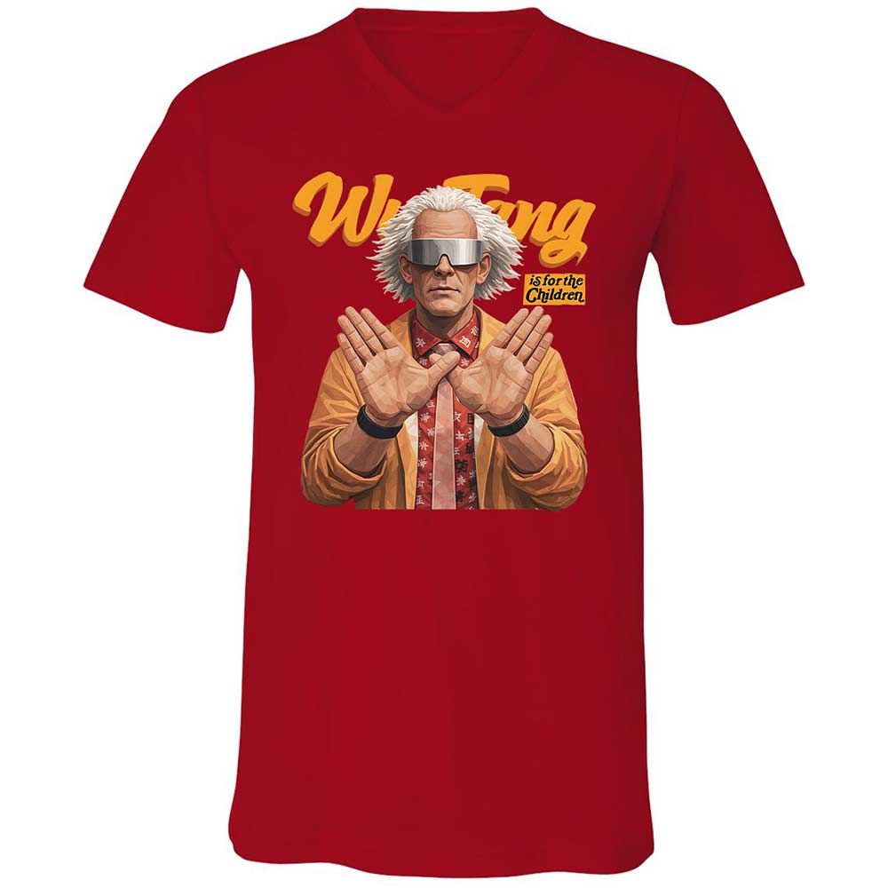 Unisex V-Neck T-Shirt - Black - Red - 6