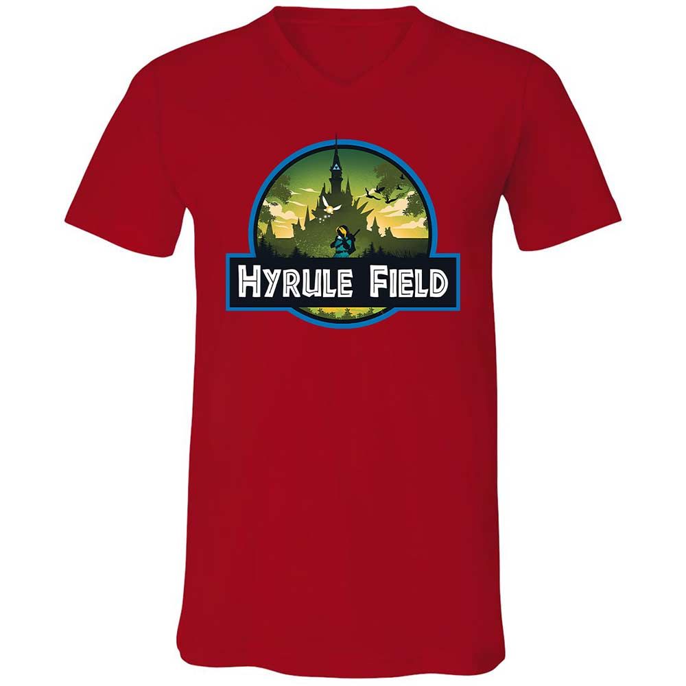 Unisex V-Neck T-Shirt - H89LA6DW - Red - 6