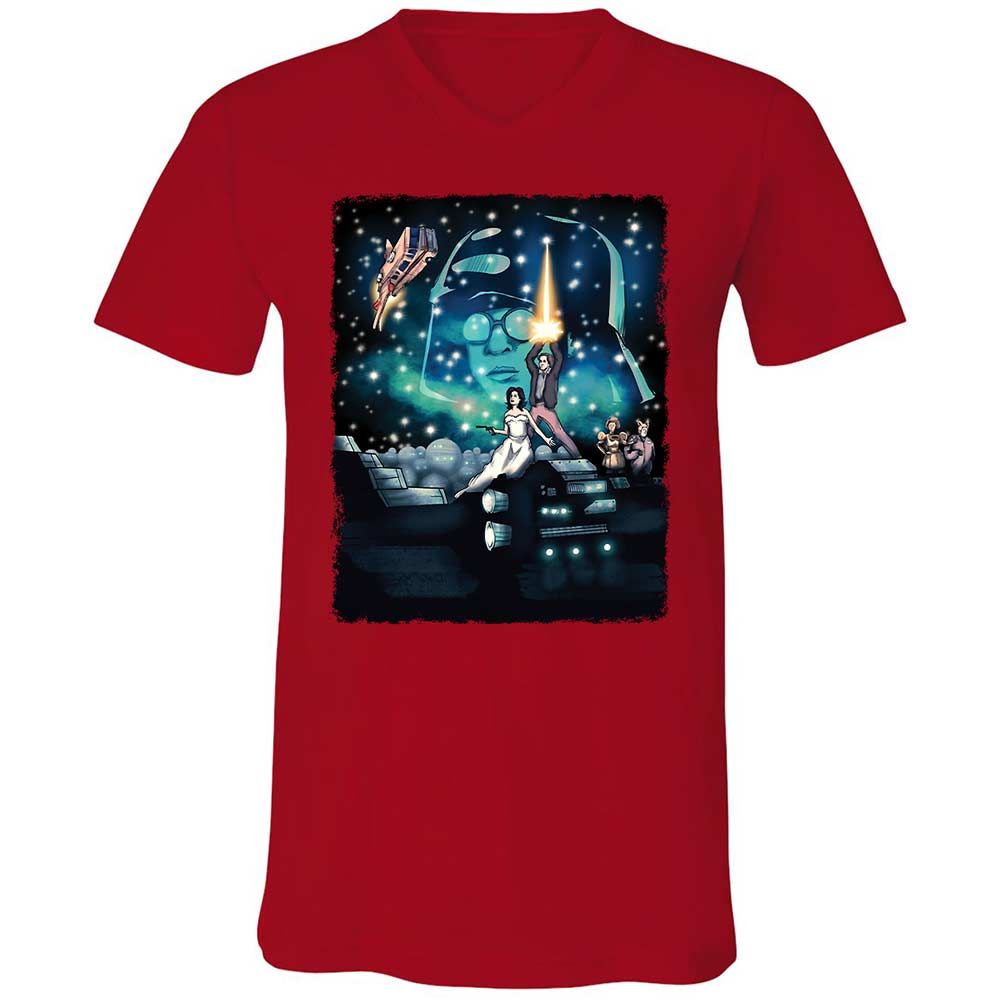 Unisex V-Neck T-Shirt - 5JEGZ8H2 - Red - 6