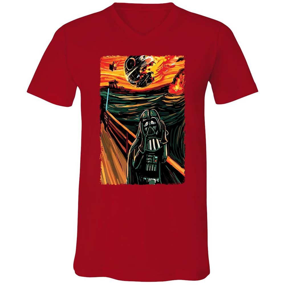 Unisex V-Neck T-Shirt - ELXAMP82 - Red - 6