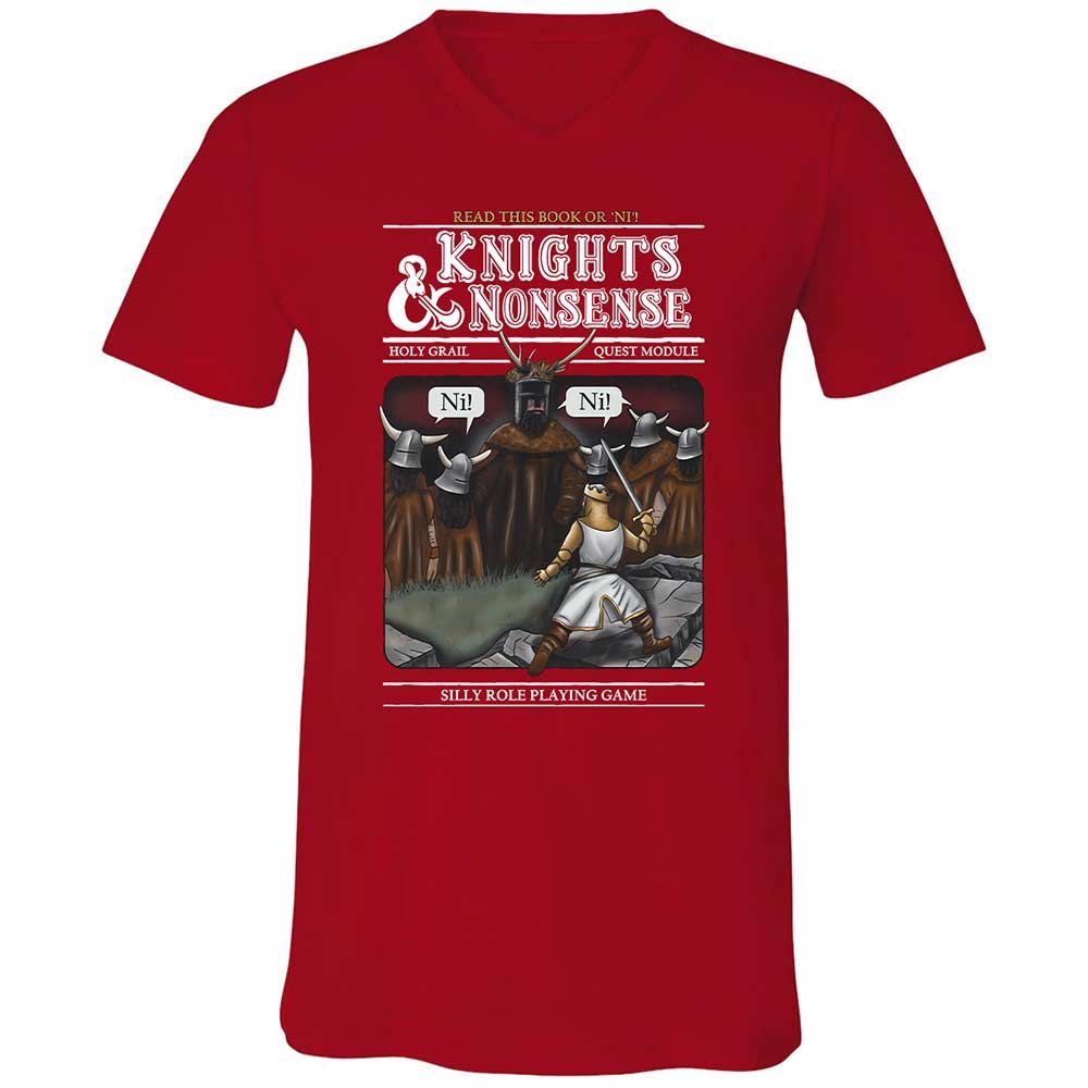 Unisex V-Neck T-Shirt - 8DRAX6KJ - Red - 6
