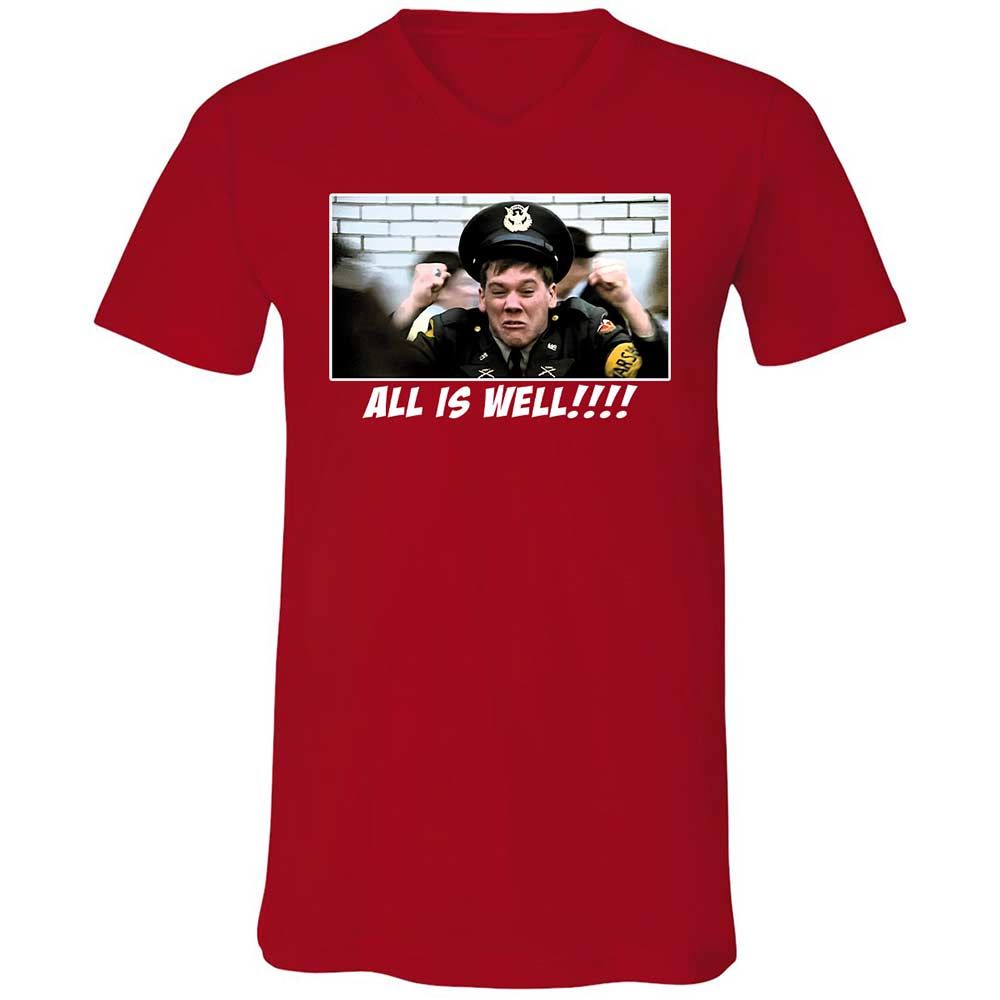 Unisex V-Neck T-Shirt - Q6XM7DZE - Red - 6