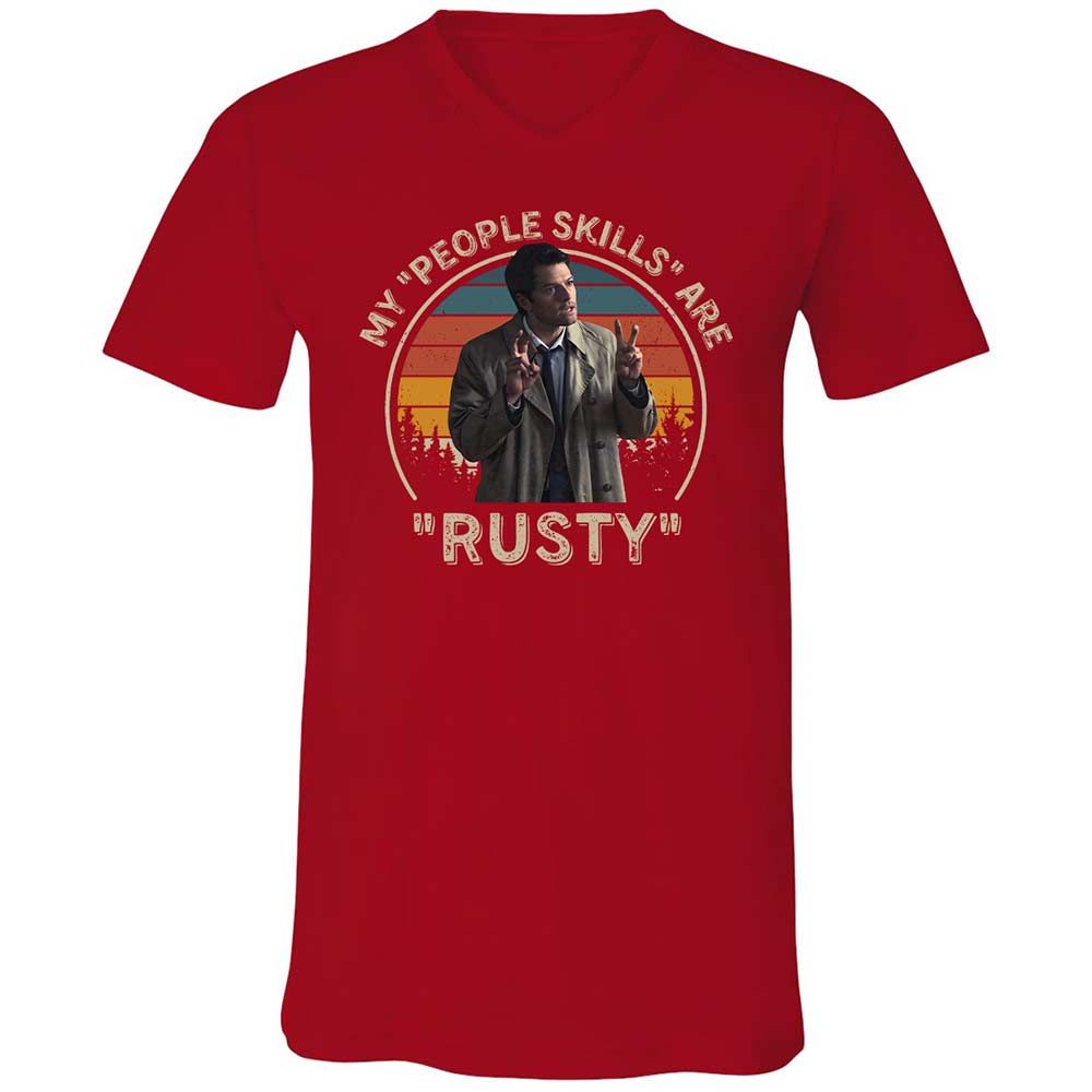 Unisex V-Neck T-Shirt - LGF22UEF - Red - 6