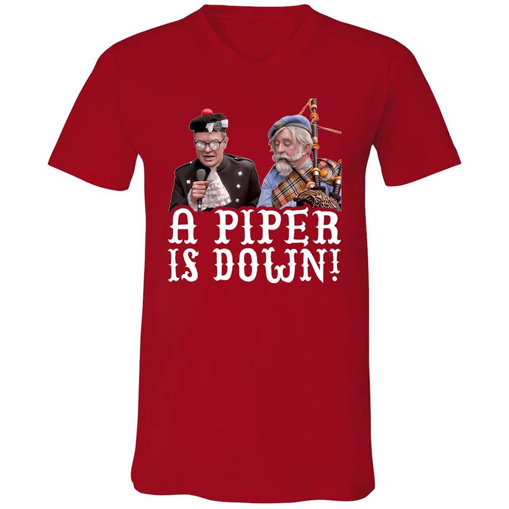 Unisex V-Neck T-Shirt - DAH4F6GJ - Red - 6