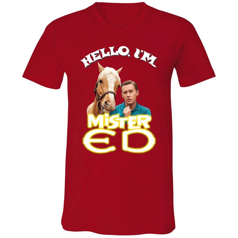 Unisex V-Neck T-Shirt - 95HM1K56 - Red - 6