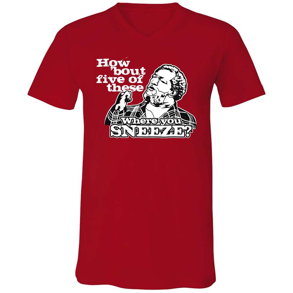 Unisex V-Neck T-Shirt - V7N95X4V - Red - 6
