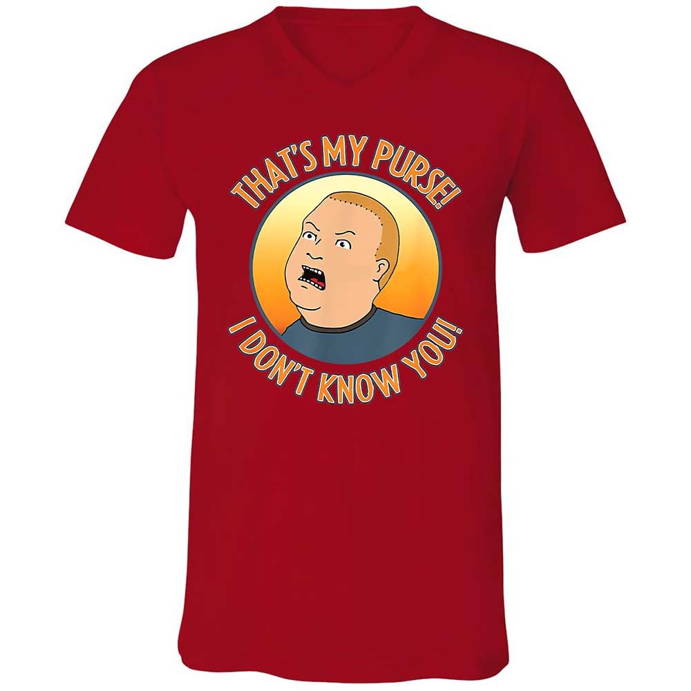 Unisex V-Neck T-Shirt - L65EFU6R - Red - 6
