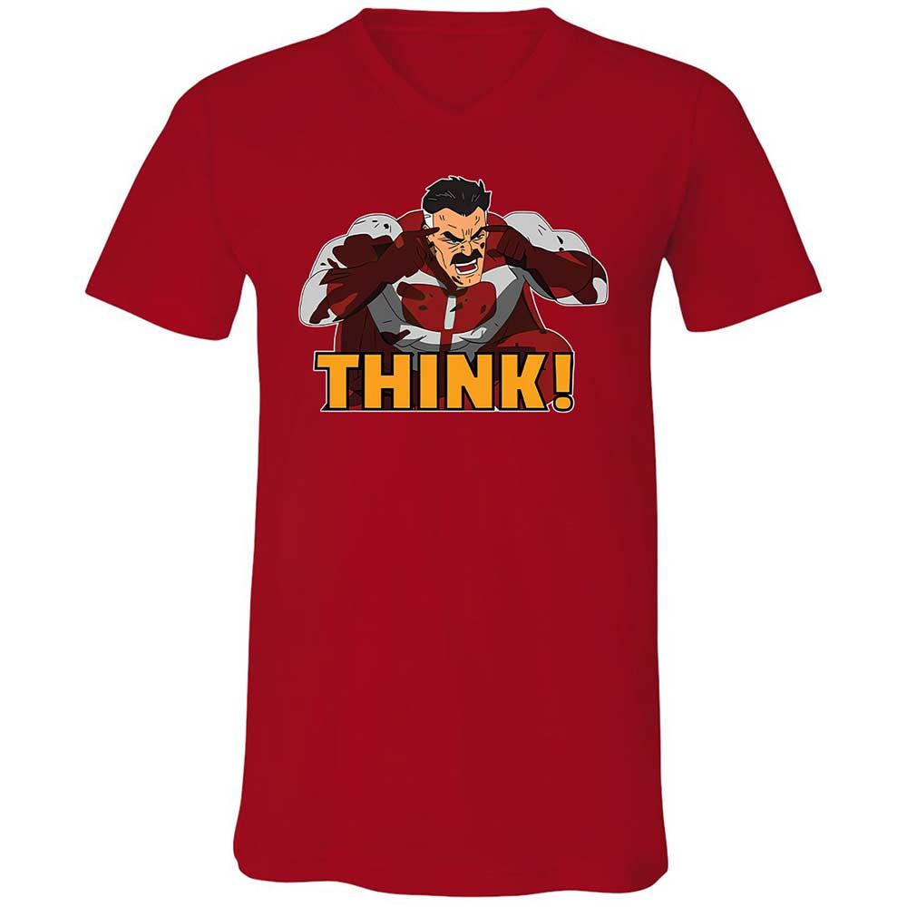 Unisex V-Neck T-Shirt - R68FZMJJ - Red - 6