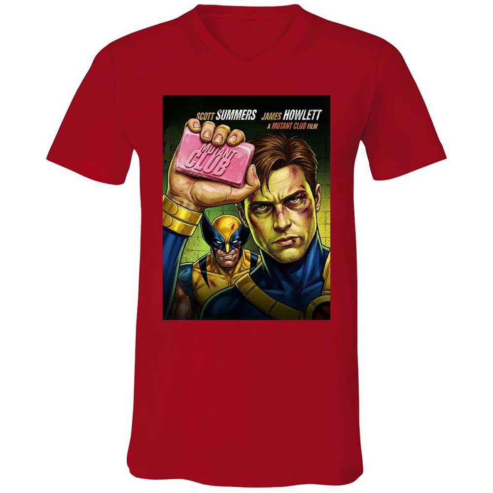 Unisex V-Neck T-Shirt - AUZQ2888 - Red - 6