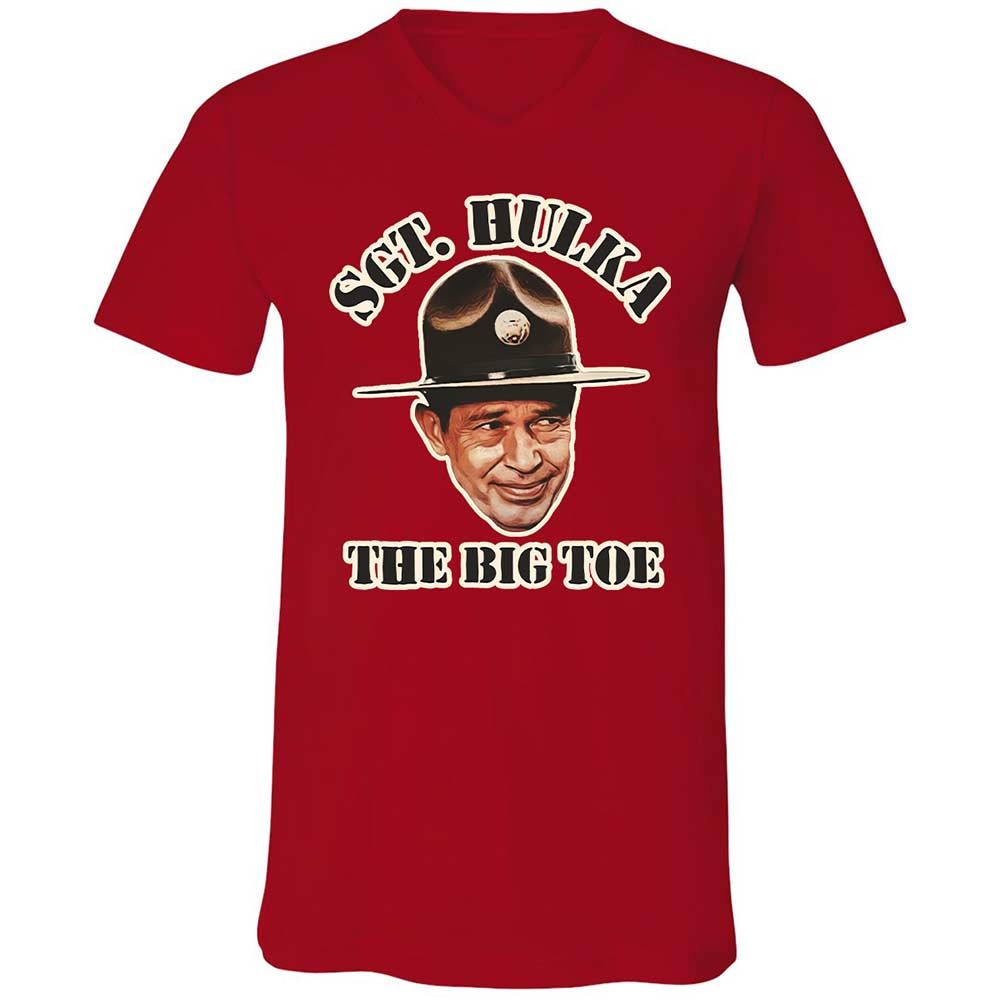 Unisex V-Neck T-Shirt - B6DQ6KN5 - Red - 6