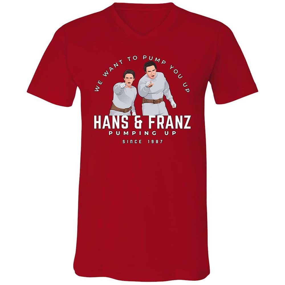 Unisex V-Neck T-Shirt - B6JXCDVC - Red - 6