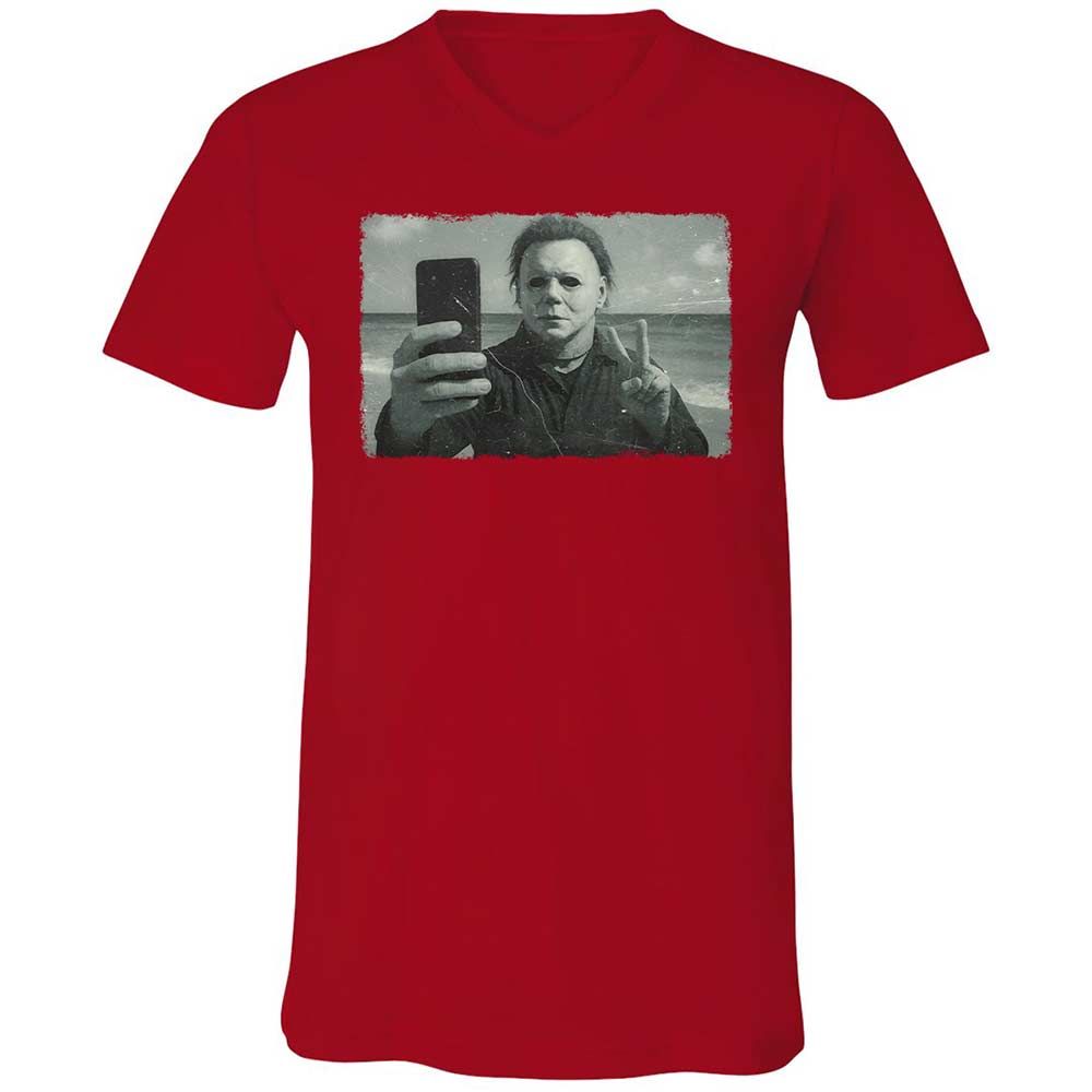 Unisex V-Neck T-Shirt - 8QT7X672 - Red - 6