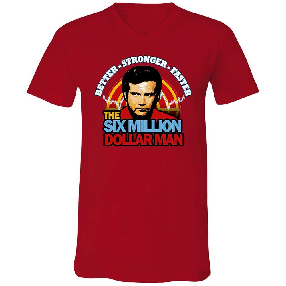 Unisex V-Neck T-Shirt - QSMJH3KN - Red - 6