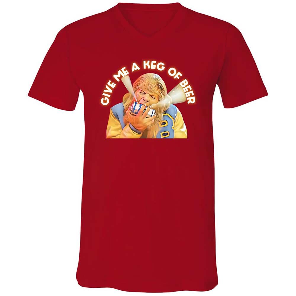 Unisex V-Neck T-Shirt - YBN73GRV - Red - 6