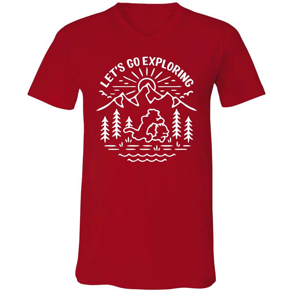Unisex V-Neck T-Shirt - GEE99RSA - Red - 6