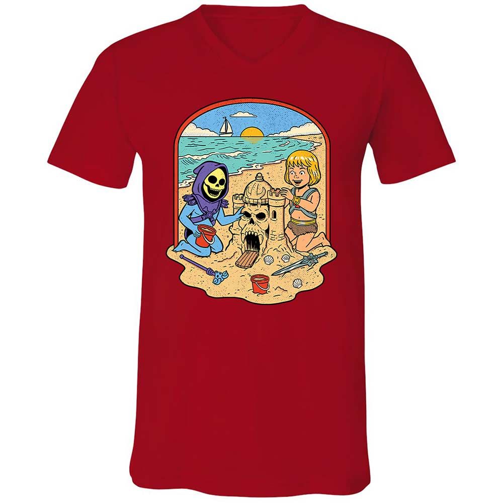 Unisex V-Neck T-Shirt - 4QX3H2ES - Red - 6