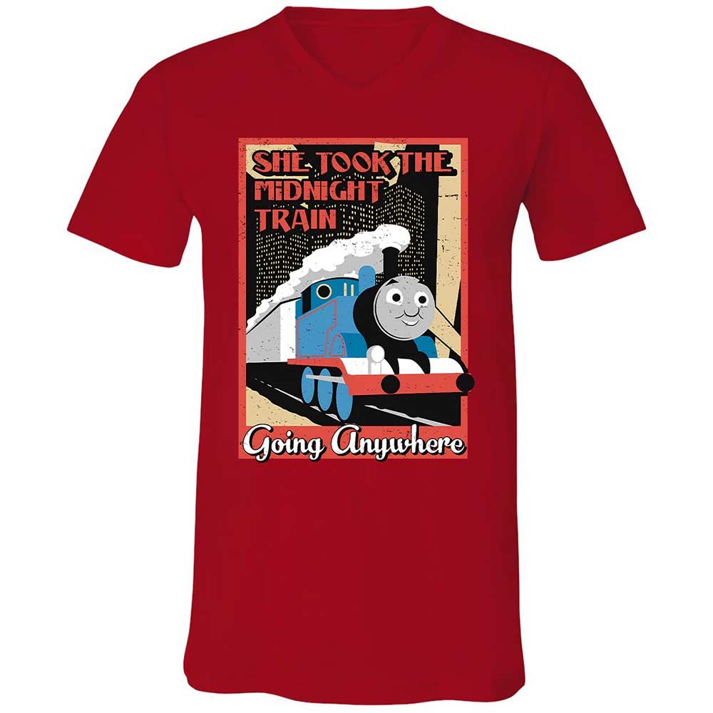 Unisex V-Neck T-Shirt - 4FNZSVWU - Red - 6