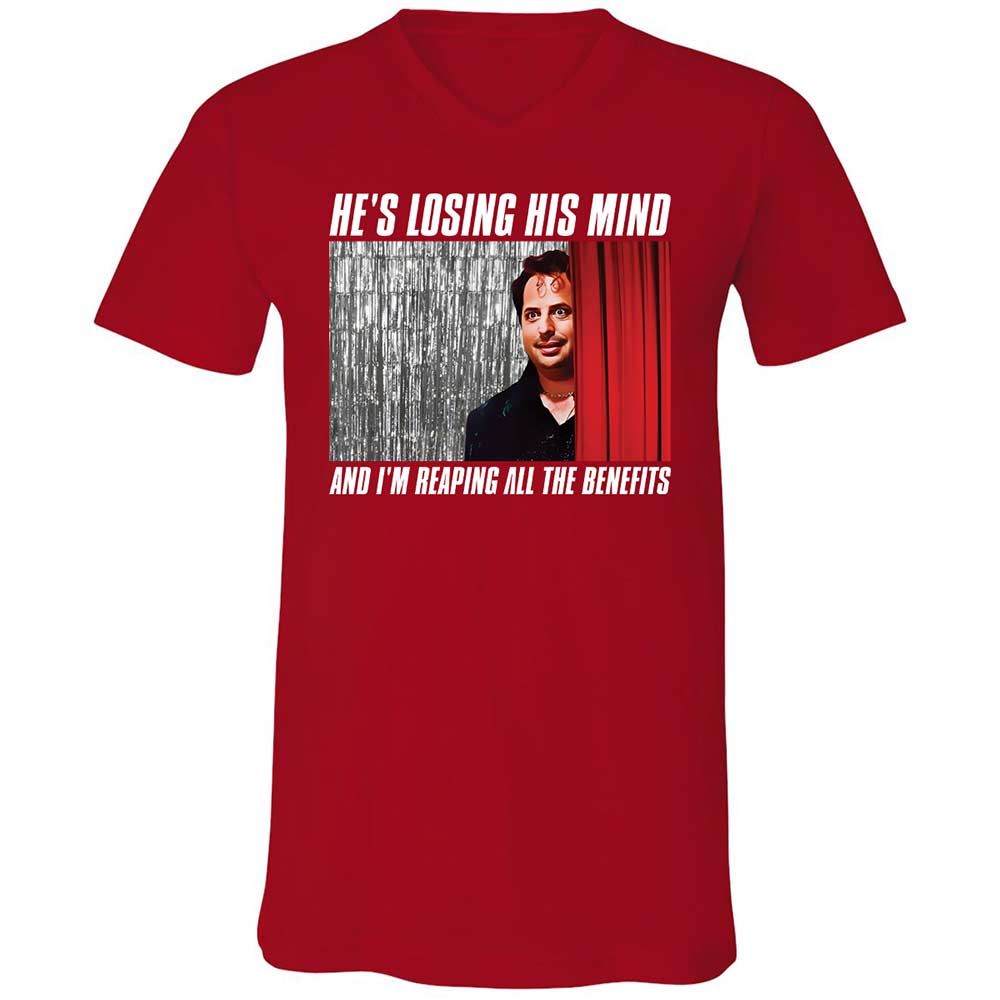 Unisex V-Neck T-Shirt - P4BUF1LH - Red - 6