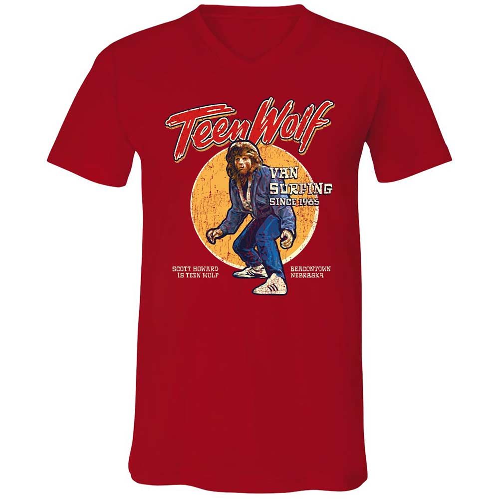 Unisex V-Neck T-Shirt - R9XFT5J6 - Red - 6