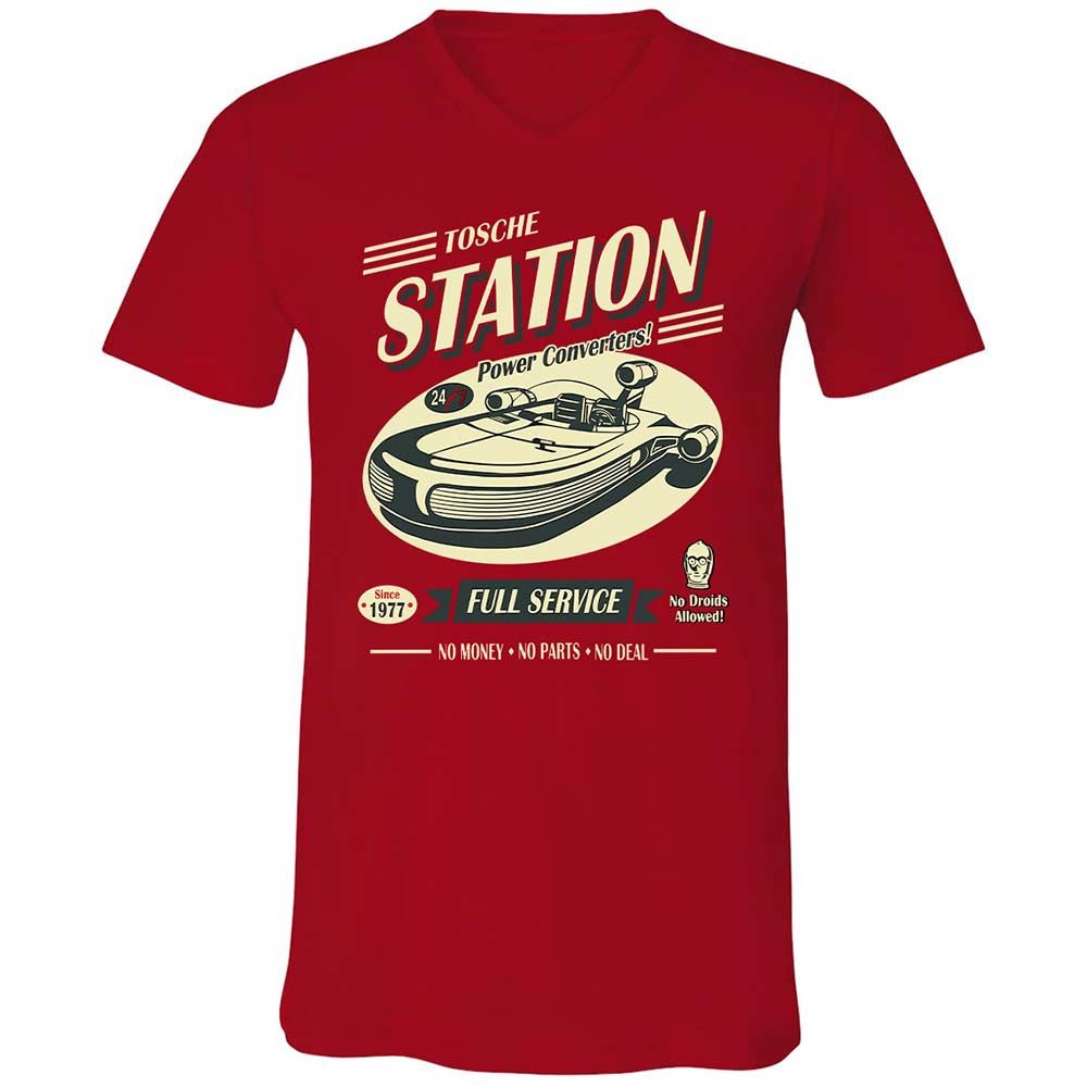 Unisex V-Neck T-Shirt - 83EFXEJU - Red - 6