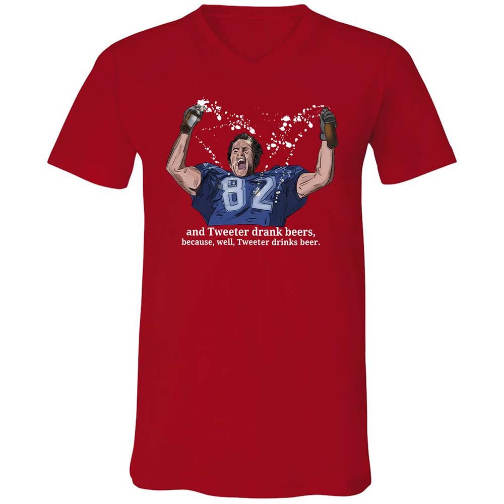Unisex V-Neck T-Shirt - V3VMS157 - Red - 6