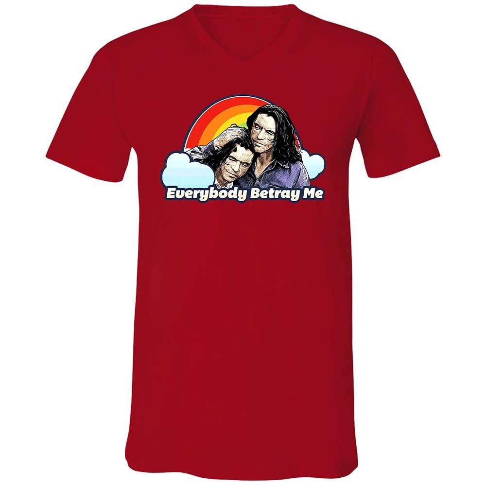 Unisex V-Neck T-Shirt - CZCXWZ7F - Red - 6