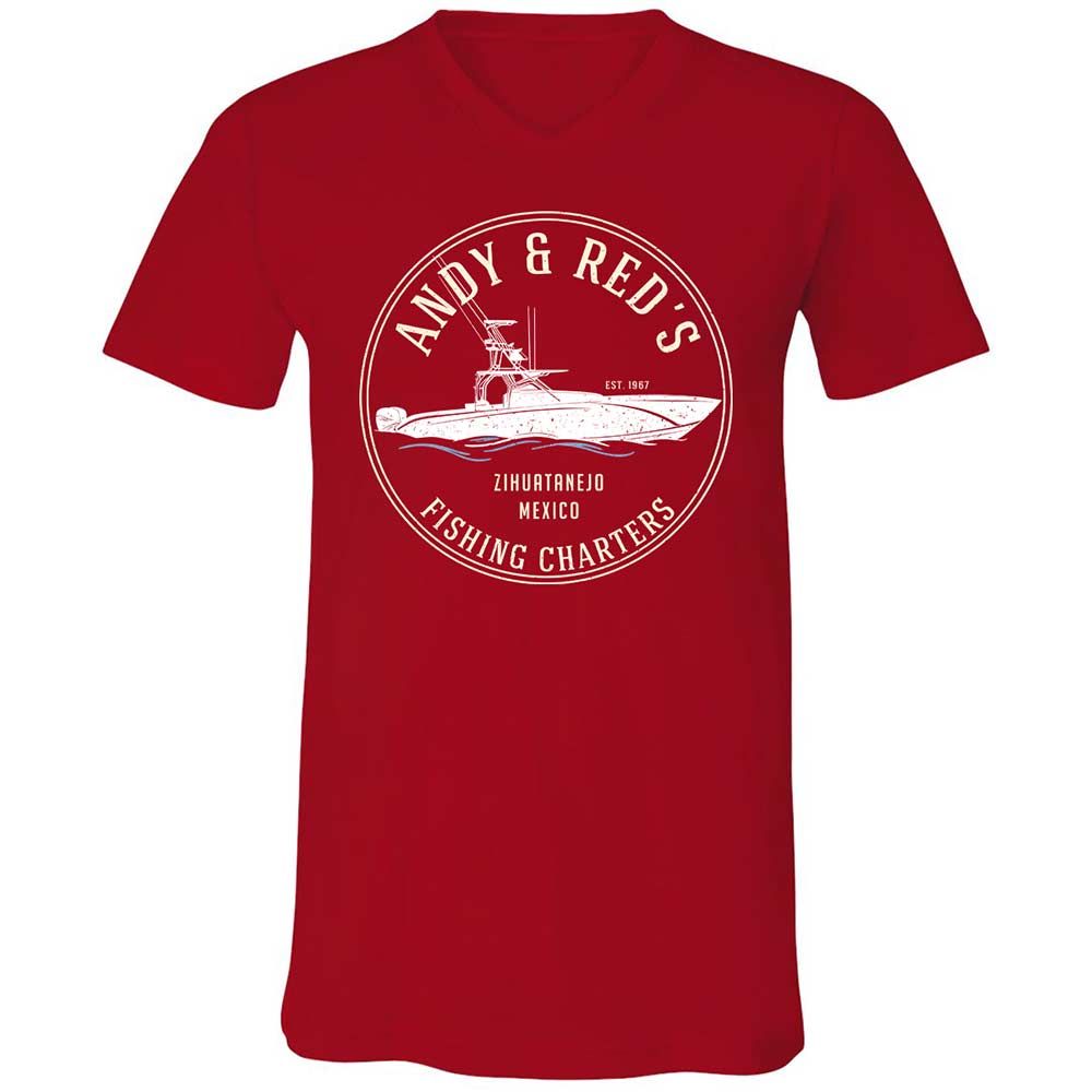 Unisex V-Neck T-Shirt - UP7ZFRMP - Red - 6