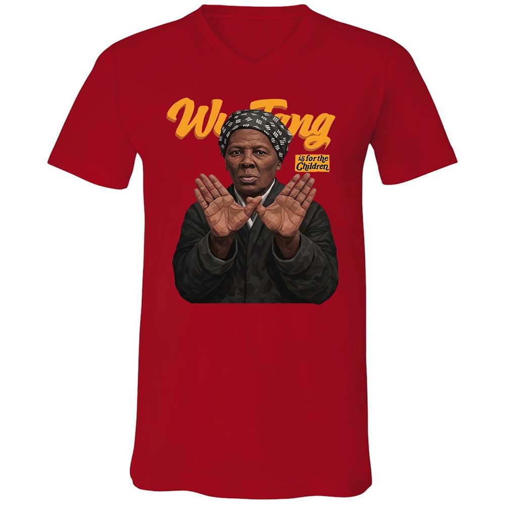 Unisex V-Neck T-Shirt - Black - Red - 6