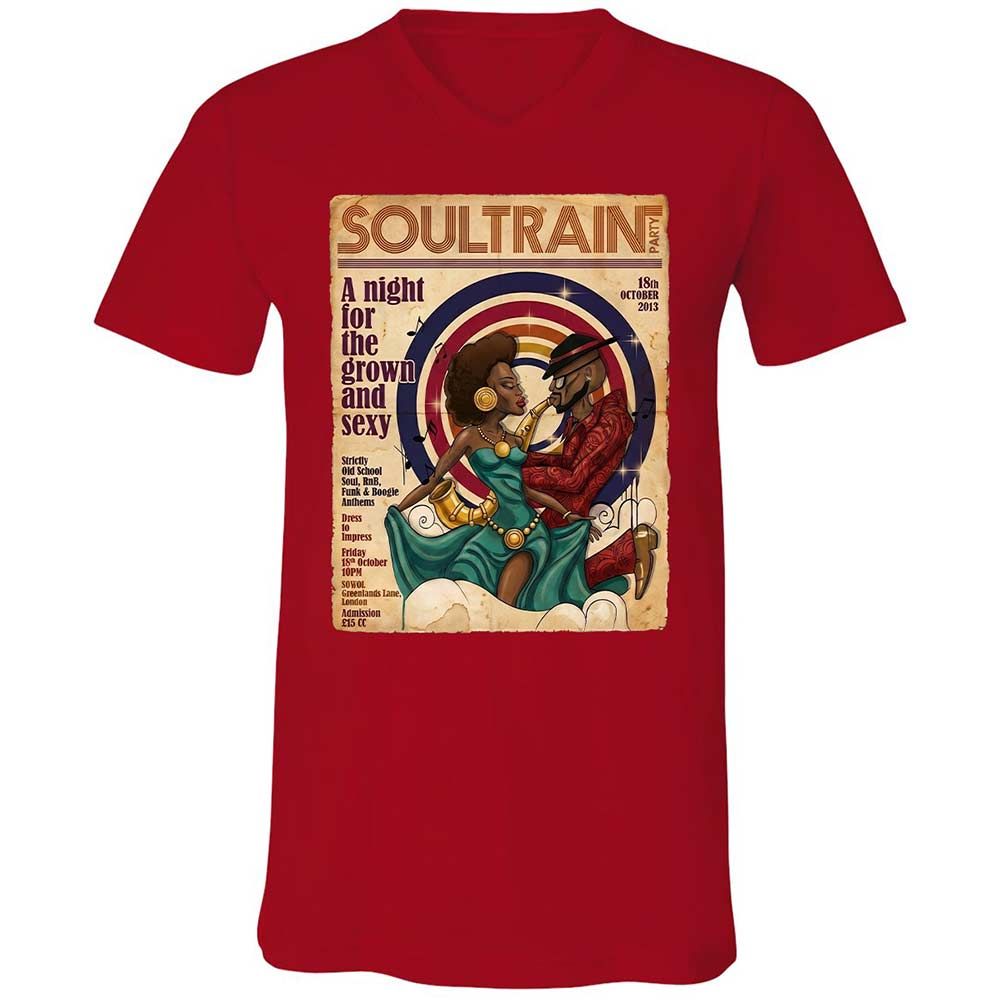 Unisex V-Neck T-Shirt - H2P2D4DT - Red - 6