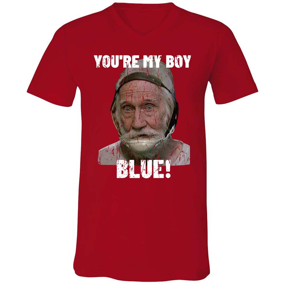 Unisex V-Neck T-Shirt - HZZF7MGV - Red - 6