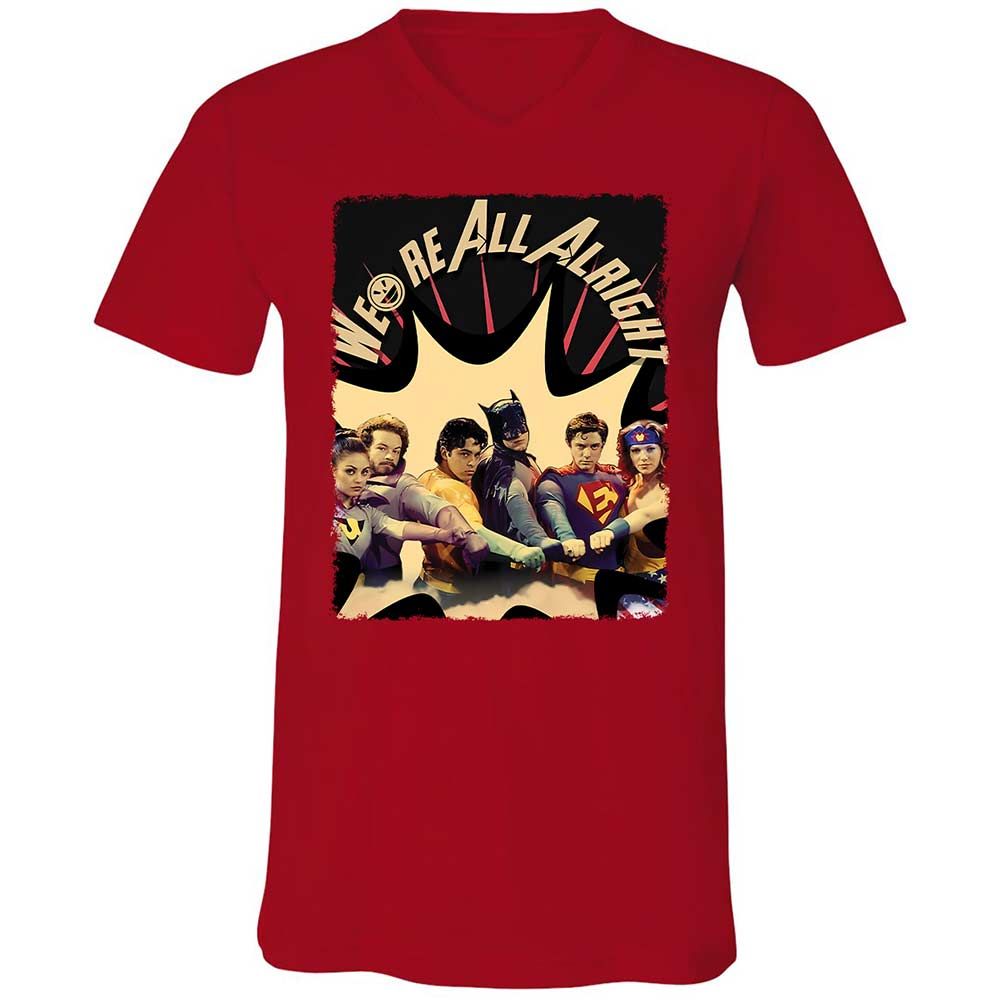 Unisex V-Neck T-Shirt - 6RKPQVZM - Red - 6