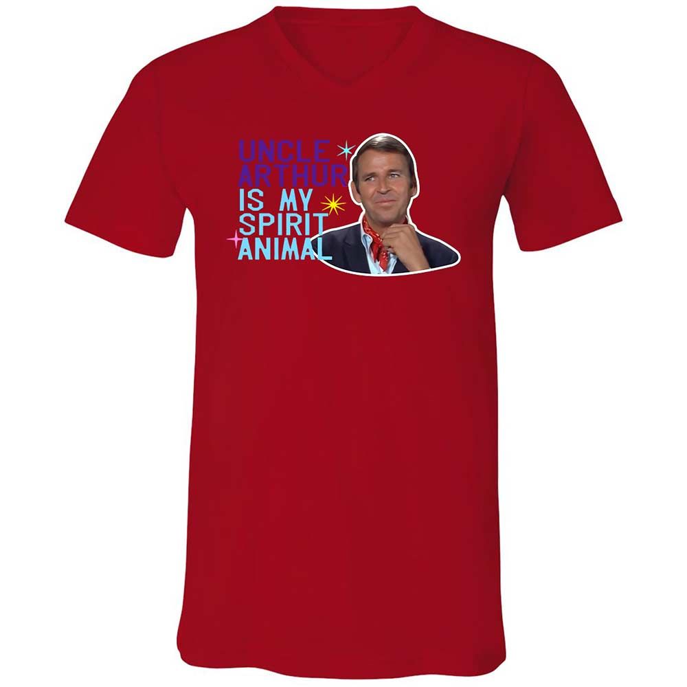 Unisex V-Neck T-Shirt - QBVG3XTZ - Red - 6