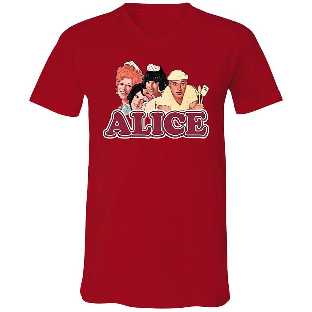 Unisex V-Neck T-Shirt - 3WGYFJZS - Red - 6