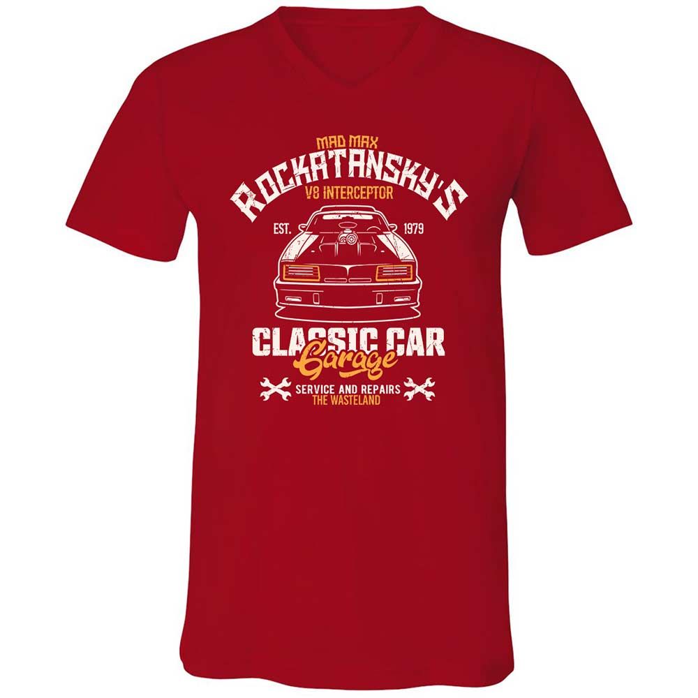 Unisex V-Neck T-Shirt - RN6ZEVTQ - Red - 6