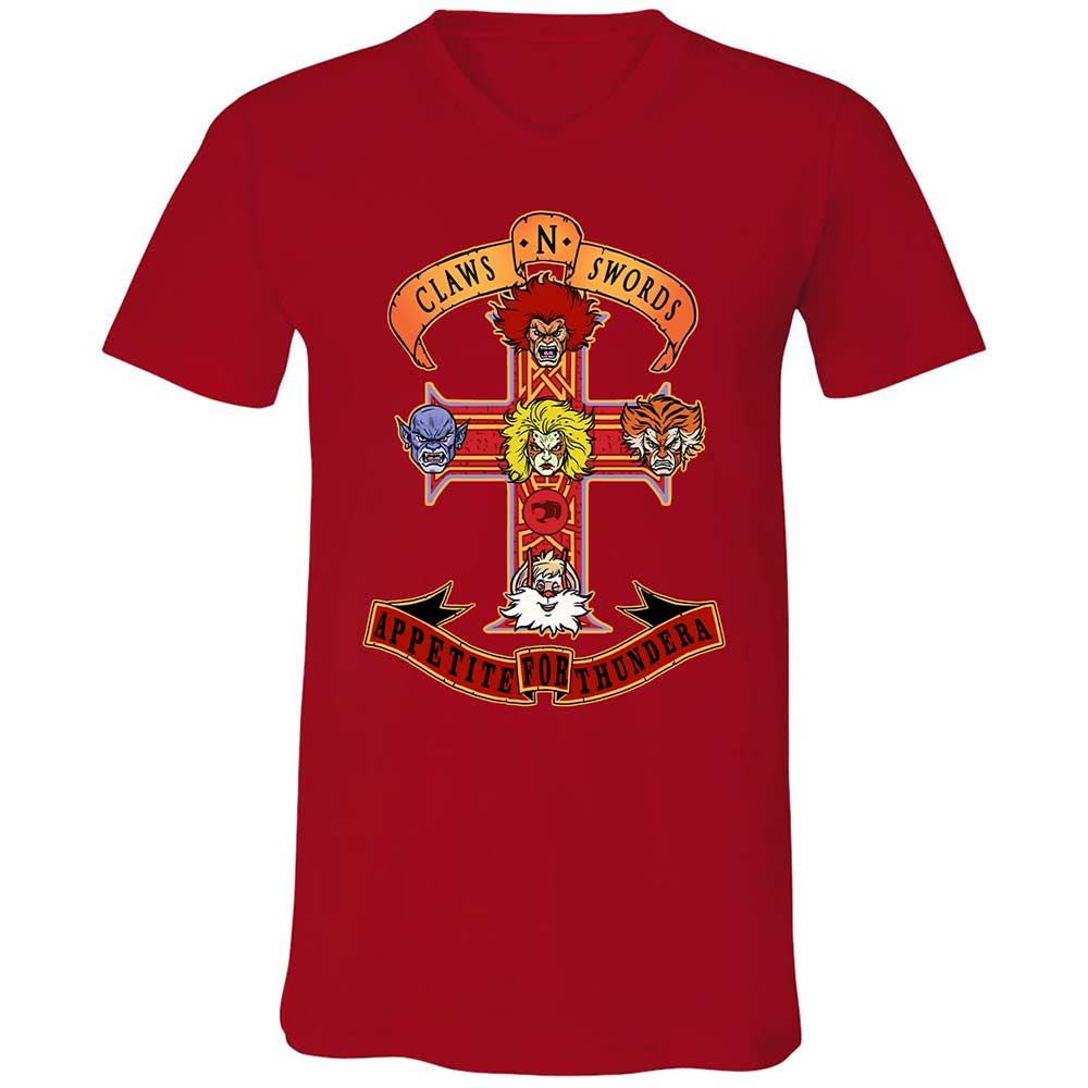 Unisex V-Neck T-Shirt - N34D6KRC - Red - 6